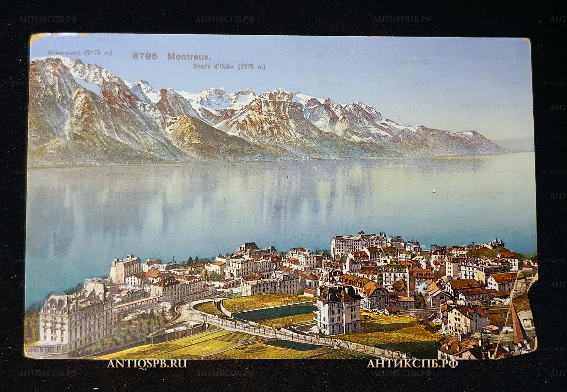 Открытка старинная, открытое письмо "Montreux. Dente d'Oche 2225м". Монтре. Швейцария. Нач. ХХ века. №7574